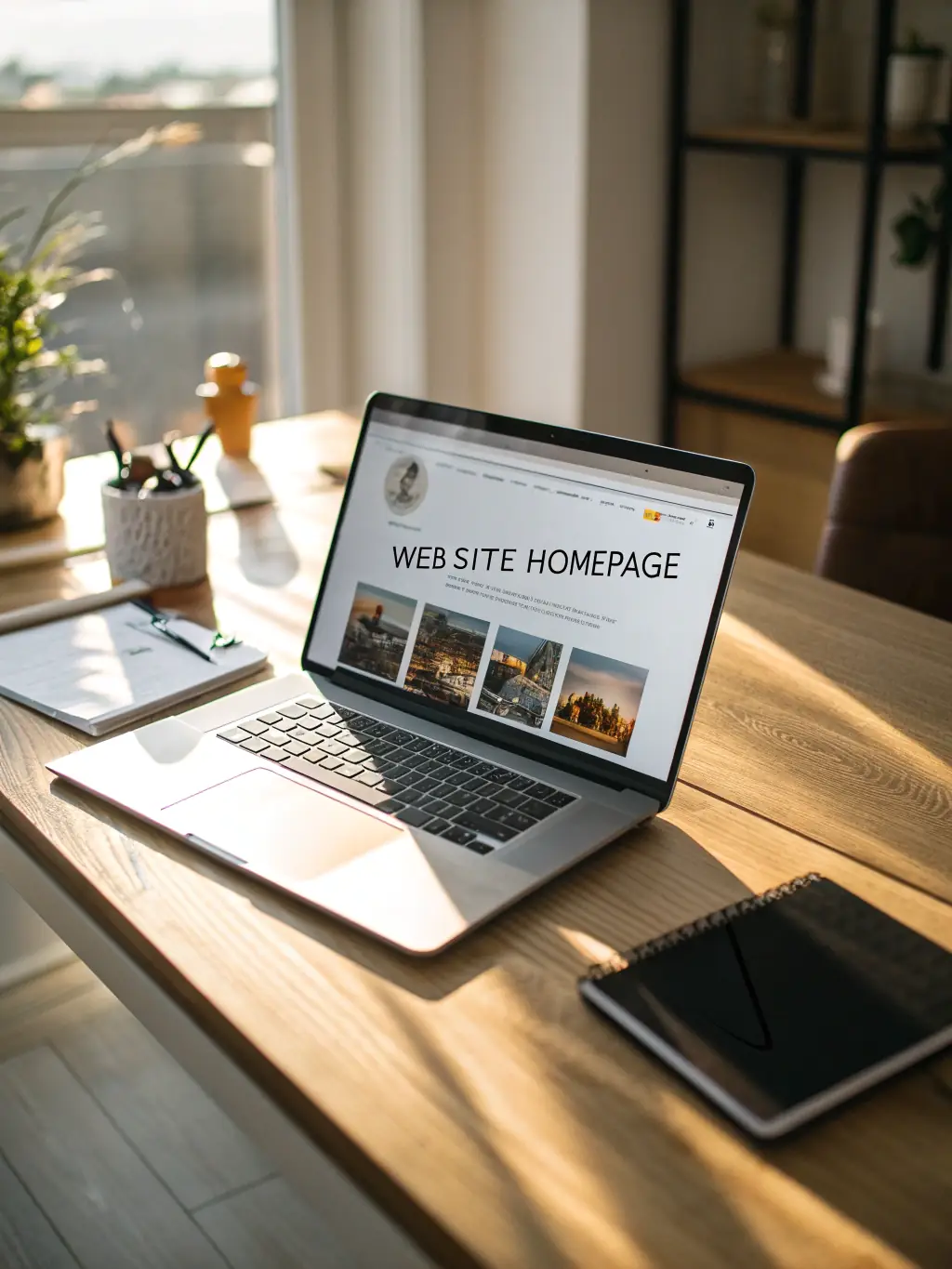 A clean and modern website design mockup displayed on a laptop screen, showcasing a user-friendly interface and visually appealing layout, emphasizing the importance of effective web presence.